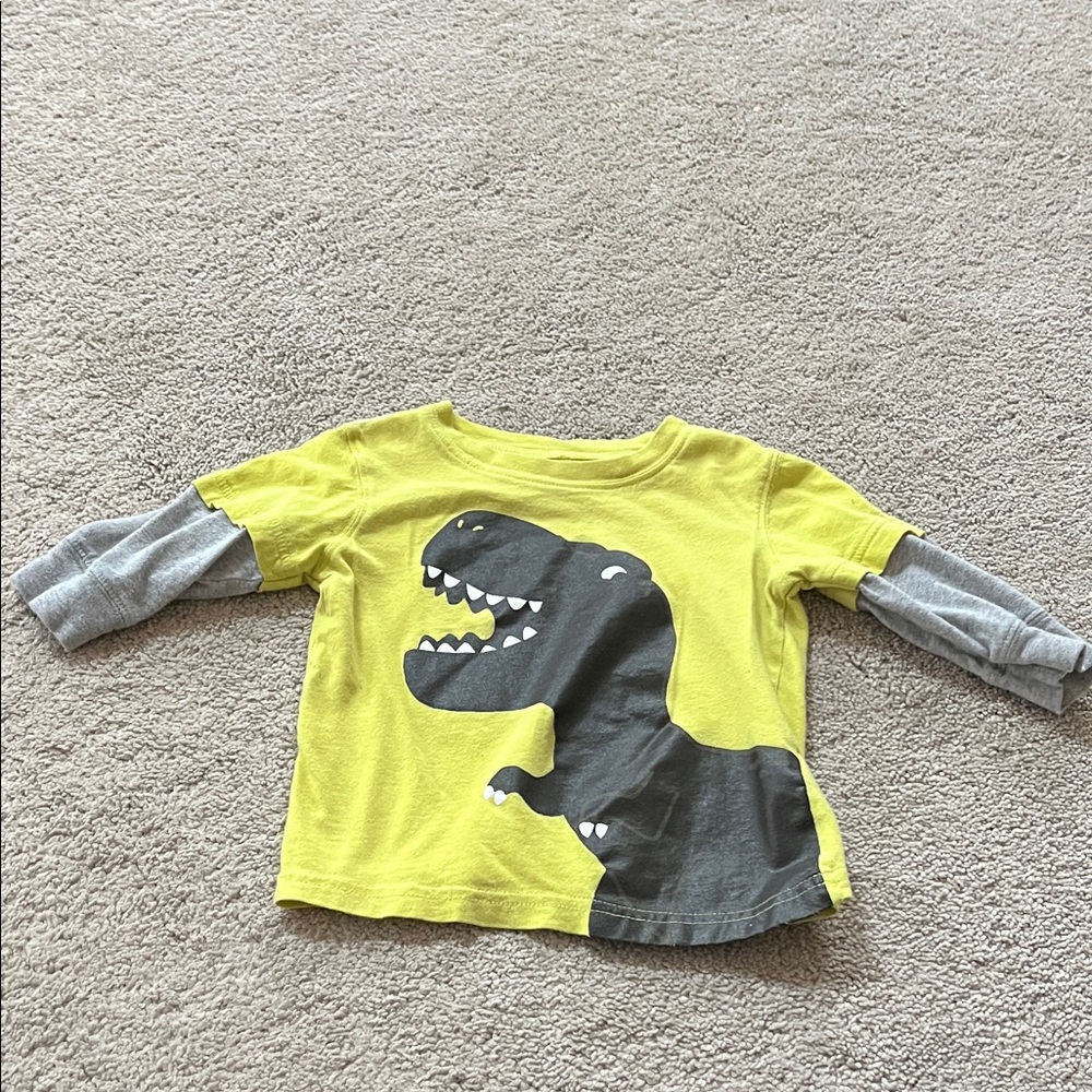 🍼Carter's Bright Yellow Tee with Gray Dinosaur🍼